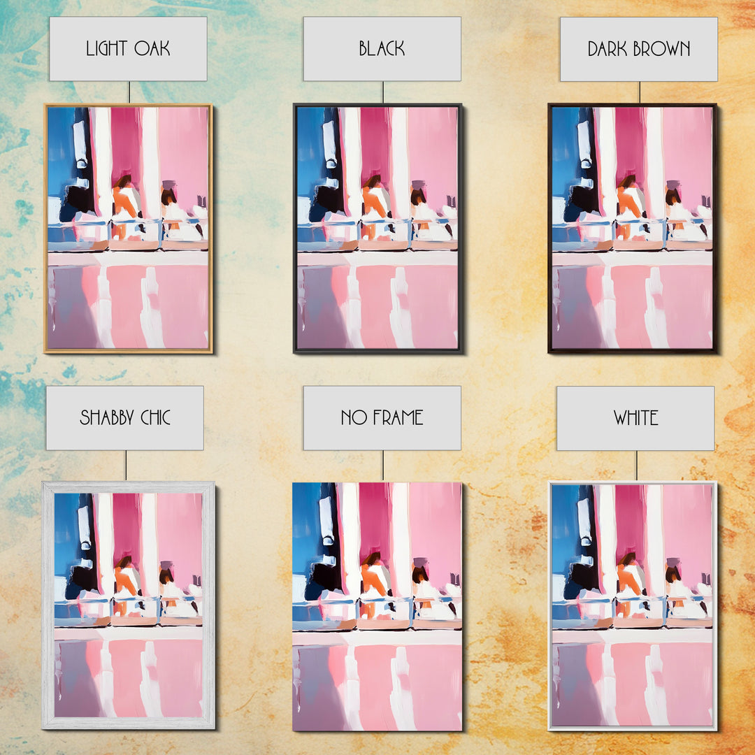 Abstract Reflection, Pink and Blue Art, Contemporary Wall Decor, Canvas Print, Modern Interior Design, Aesthetic Home Styling