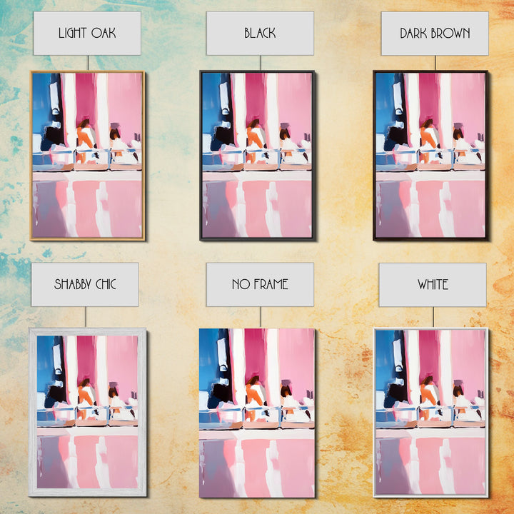 Abstract Reflection, Pink and Blue Art, Contemporary Wall Decor, Canvas Print, Modern Interior Design, Aesthetic Home Styling