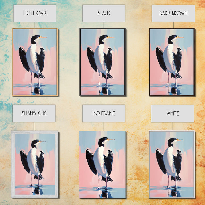 Coastal Bird Art, Modern Seabird Painting, Pastel Beach Decor, Contemporary Animal Print, Framed Canvas Print, Living Room Wall Art