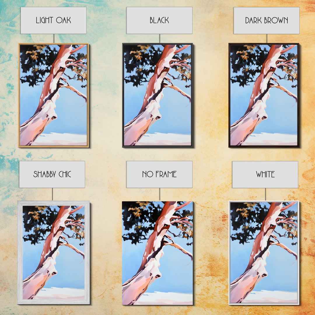 Abstract Tree Art, Modern Landscape Painting, Contemporary Earthy Decor, Minimalist Nature Print, Framed Canvas Print, Office Wall Art