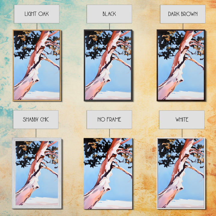 Abstract Tree Art, Modern Landscape Painting, Contemporary Earthy Decor, Minimalist Nature Print, Framed Canvas Print, Office Wall Art