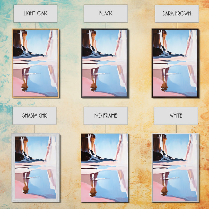 Canyon Lake View, Abstract Western Landscape, Earthy Desert Colors, Modern Nature Art, Framed Canvas Print, Entryway Wall Art