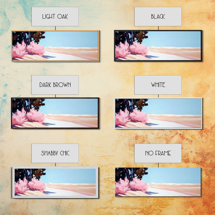 Desert Bloom, Minimalist Landscape, Soft Pastel Art, Tranquil Nature Scene, Canvas Print, Living Room Wall Art, Modern Boho Decor