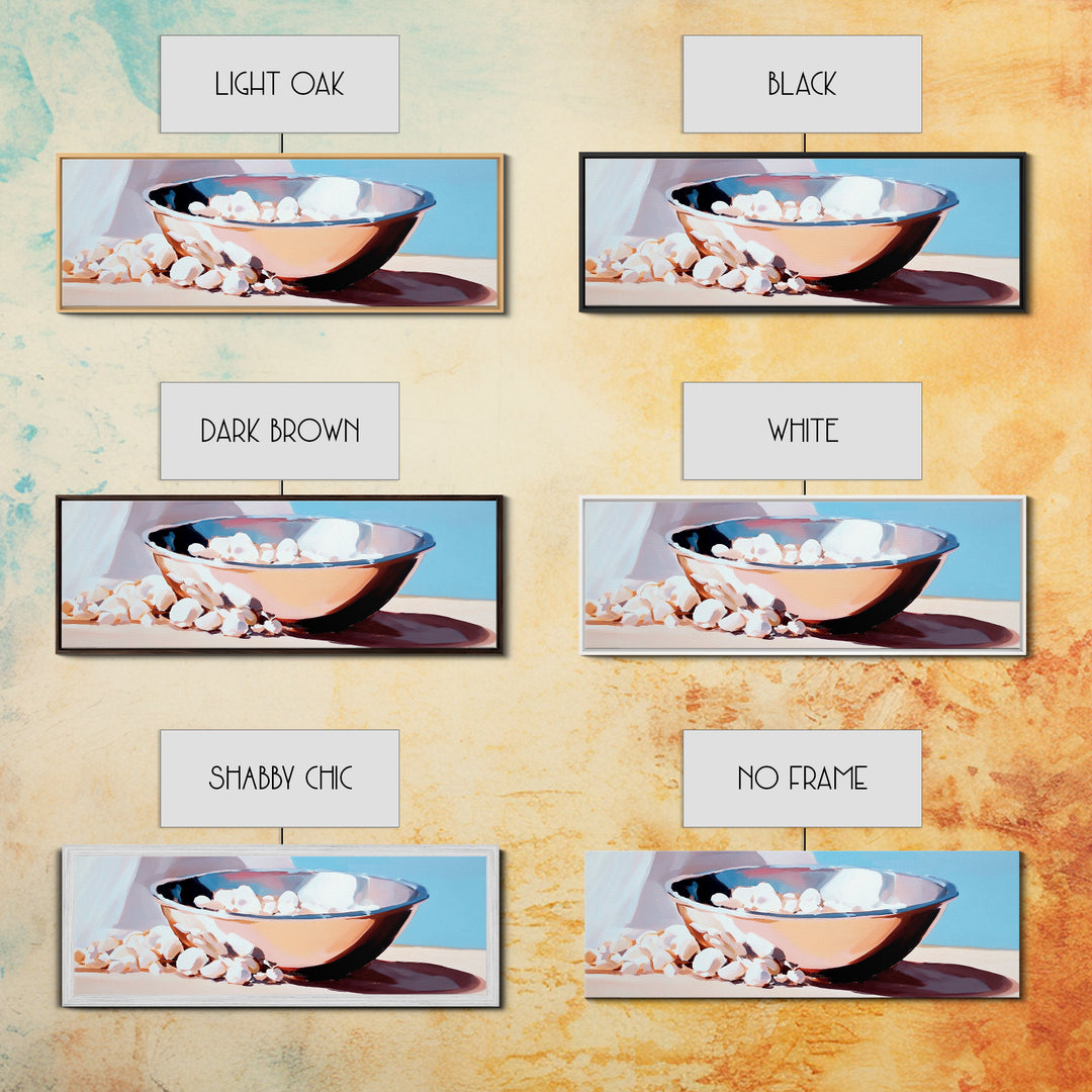 Bowl, Marshmallows, Cozy Winter Aesthetic, Canvas Print, Kitchen Wall Art, Modern Still Life, Warm Neutral Decor, Minimalist Home