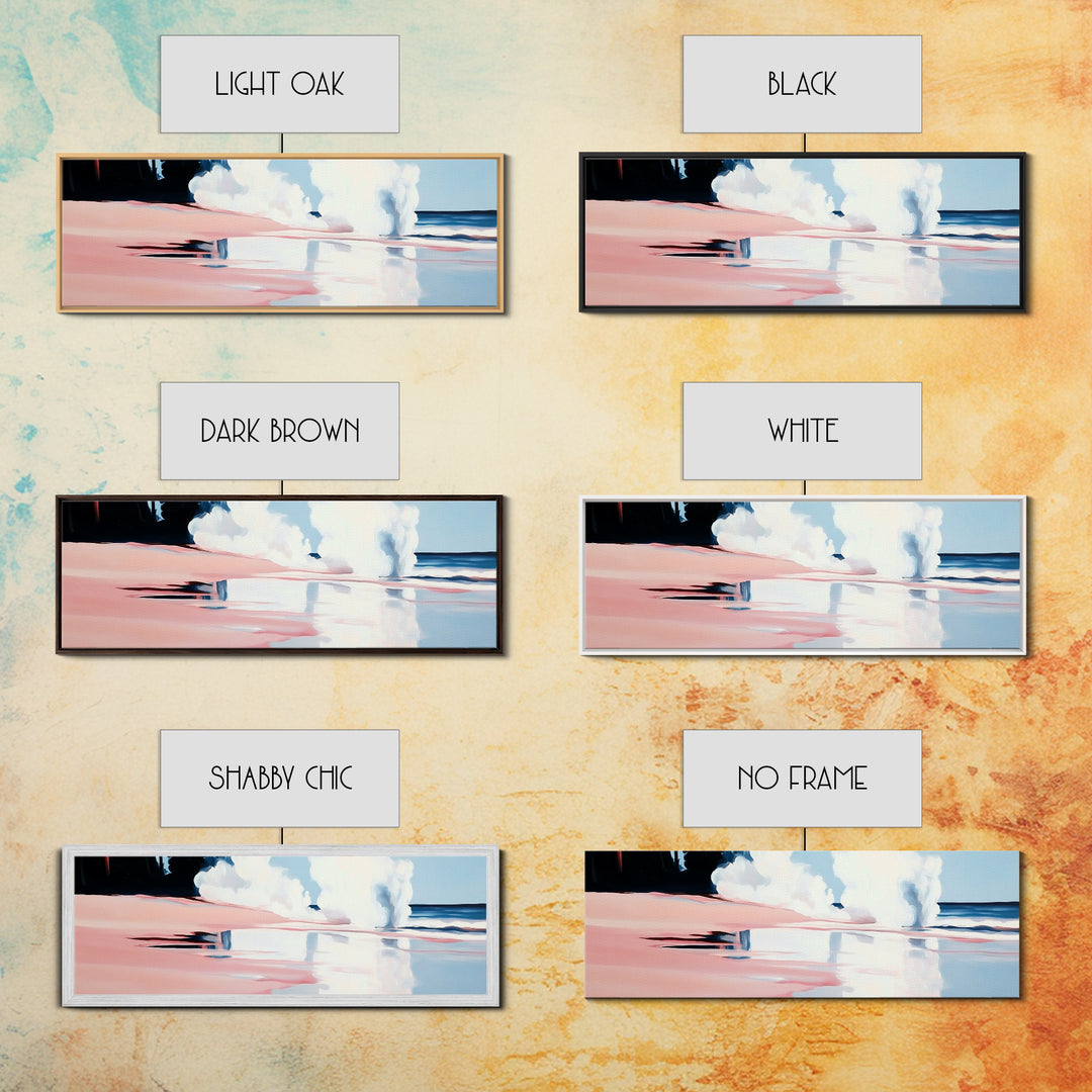 Crashing Waves, Pink and Blue, Coastal Art, Modern Wall Decor, Beach House Aesthetic, Minimalist Surf Art, Canvas Print, Serene Seascape