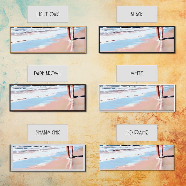 Coastal Walk, Beach, Ocean, Serenity, Framed Canvas Print, Coastal Wall Art, Nautical Decor, Living Room Wall Art, Minimalist Art