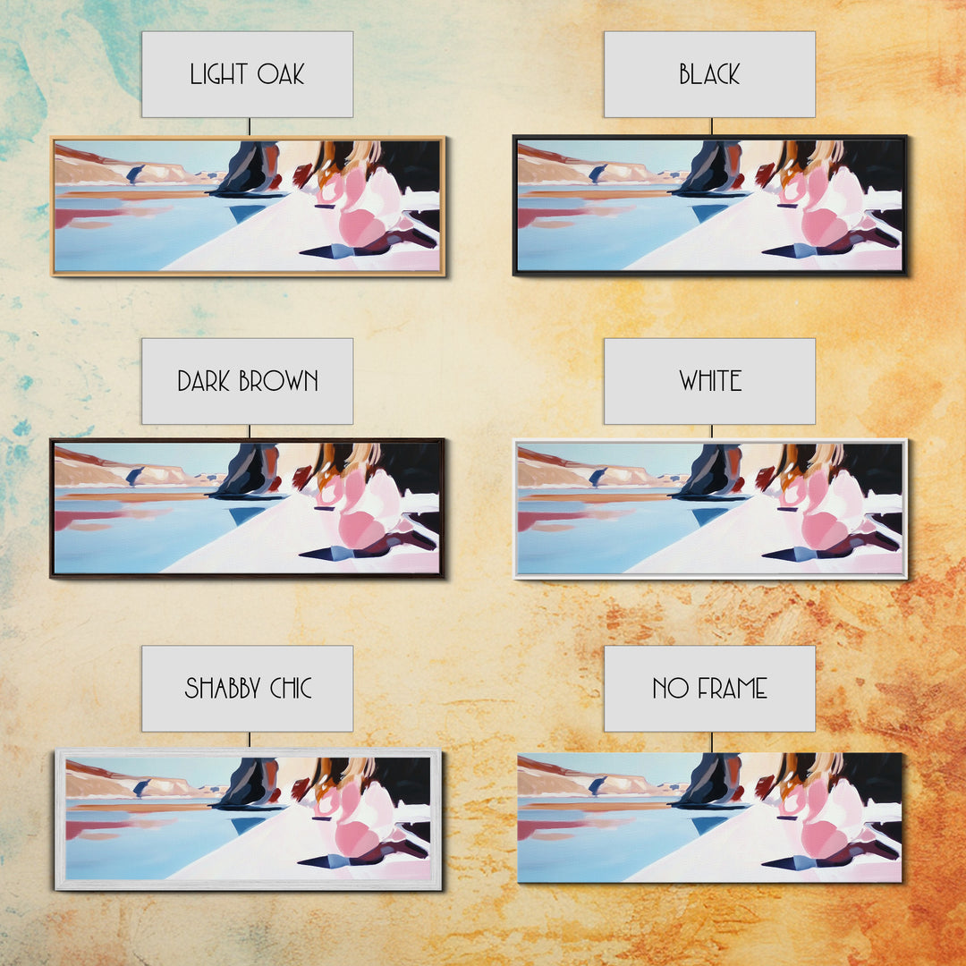 Desert Reflection, Minimalist Art, Modern Landscape, Neutral Tones, Framed Canvas Print, Boho Decor, Living Room Wall Art, Large Art