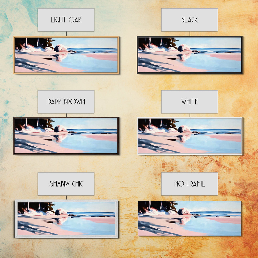 Coastal Serenity, Beach Reflection, Nautical Art, Framed Canvas Print, Ocean Inspired Wall Decor, Relaxing Seaside Aesthetic