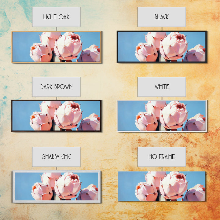 Cactus Flower Art, Desert Boho Decor, Minimalist Nature Painting, Southwest Framed Canvas Print, Rustic Wall Art, Earthy Home Aesthetic