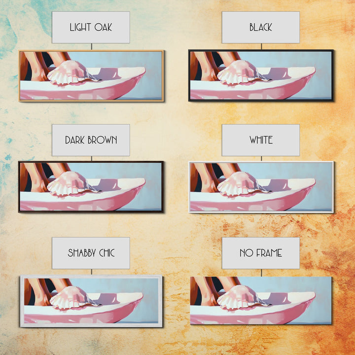 Beach Shell, Coastal Decor, Modern Art, Framed Canvas Print, Pastel Beach Wall Art, Minimalist Ocean Art, Nautical Art, Summer Vibes