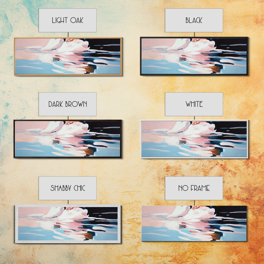 Blurred Reflection, Ocean Serenity, Abstract Art, Canvas Print, Soft Pastel Wall Art, Minimalist Coastal Decor, Tranquil Beach Scene