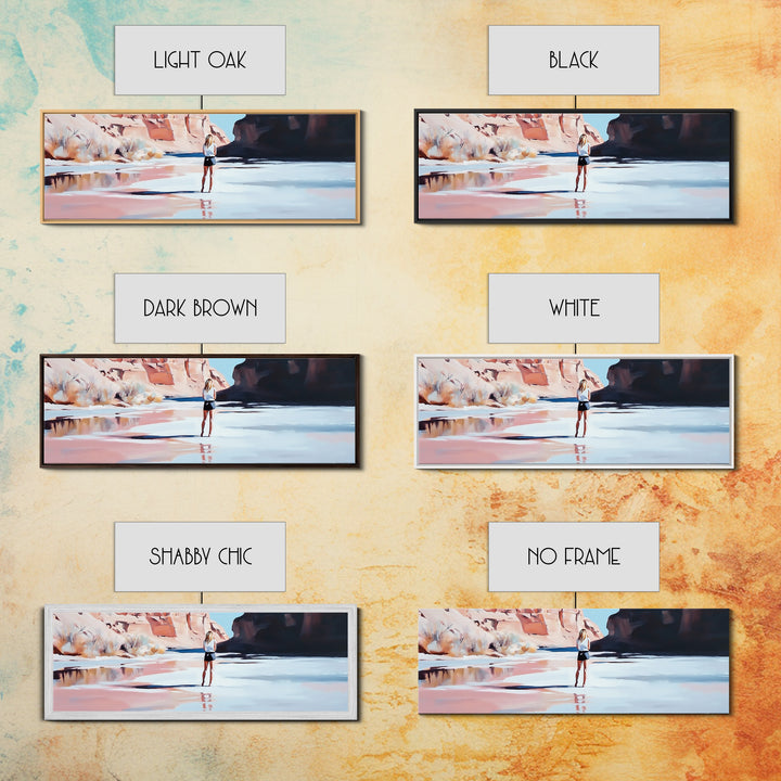 Desert River Scene, Canyon Artwork, Earthy Tones, Southwest Landscape, Minimalist Home Decor, Living Room Print, Canvas Print