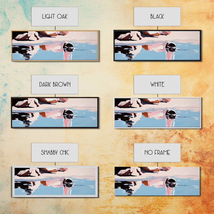 Rock Pool Reflection, Abstract Beach Art, Coastal Serenity, Soft Pastel Decor, Modern Minimalist Aesthetic, Canvas Print, Ocean Vibes