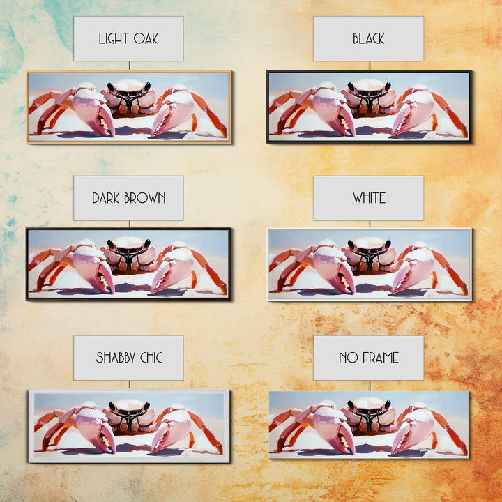 Crab Art, Beach Wall Art, Coastal Decor, Nautical Painting, Ocean Animal Print, Pastel Tones, Living Room Art, Canvas Print