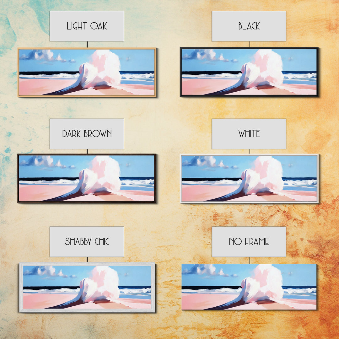 Crashing Waves, Ocean Seascape, Coastal Painting, Pastel Beach Decor, Minimalist Art, Nautical Wall Print, Living Room Art, Canvas Print