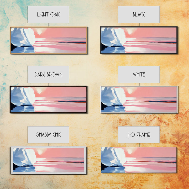 Blush Sky, Ocean Reflection, Pastel Landscape, Coastal Serenity, Canvas Print, Bedroom Wall Art, Modern Impressionist, Gift Idea