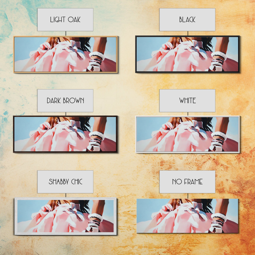 Boho Fashion Art, Flowing Dress Print, Pastel Aesthetic Painting, Minimalist Chic Decor, Large Canvas Print, Bedroom Wall Art