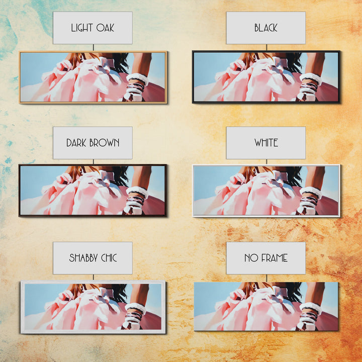 Boho Fashion Art, Flowing Dress Print, Pastel Aesthetic Painting, Minimalist Chic Decor, Large Canvas Print, Bedroom Wall Art