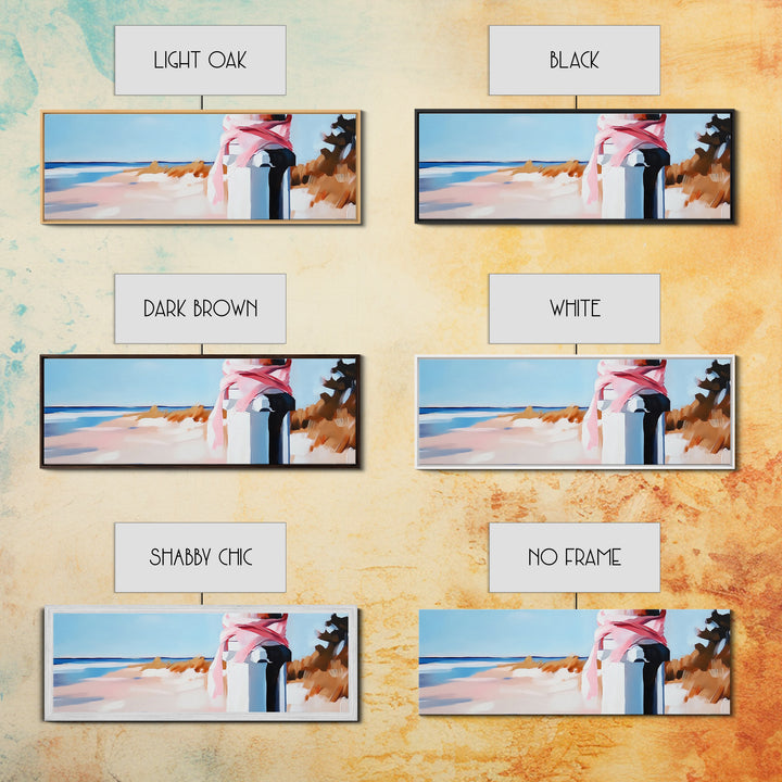 Coastal Fence Art, Beach Landscape Print, Pastel Ocean Painting, Minimalist Seaside Decor, Large Canvas Print, Modern Home Wall Art