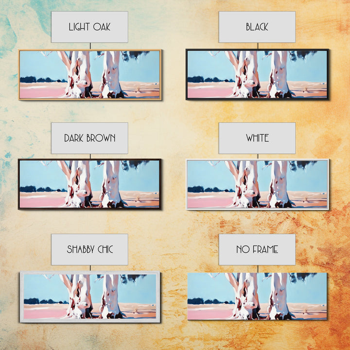 Desert Trees, Minimalist Landscape, Rustic Home Decor, Framed Canvas Print, Living Room Wall Art, Boho Aesthetic, Neutral Nature Art