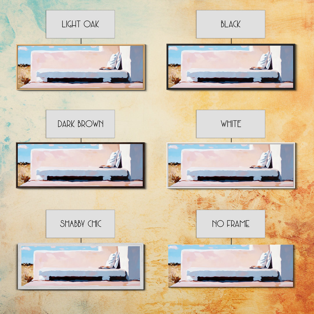 Desert Bench, Cozy Minimalist, Soft Neutral Tones, Boho Retreat, Modern Home Decor, Canvas Print, Living Room Wall Art, Earthy Tones