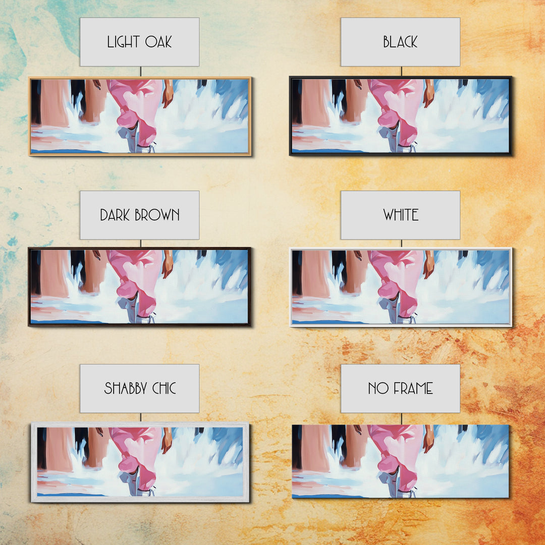 Beach Walk, Coastal Wall Art, Seascape Painting, Soft Pastel Home Decor, Minimalist Beach Aesthetic, Framed Canvas Print, Ocean Art