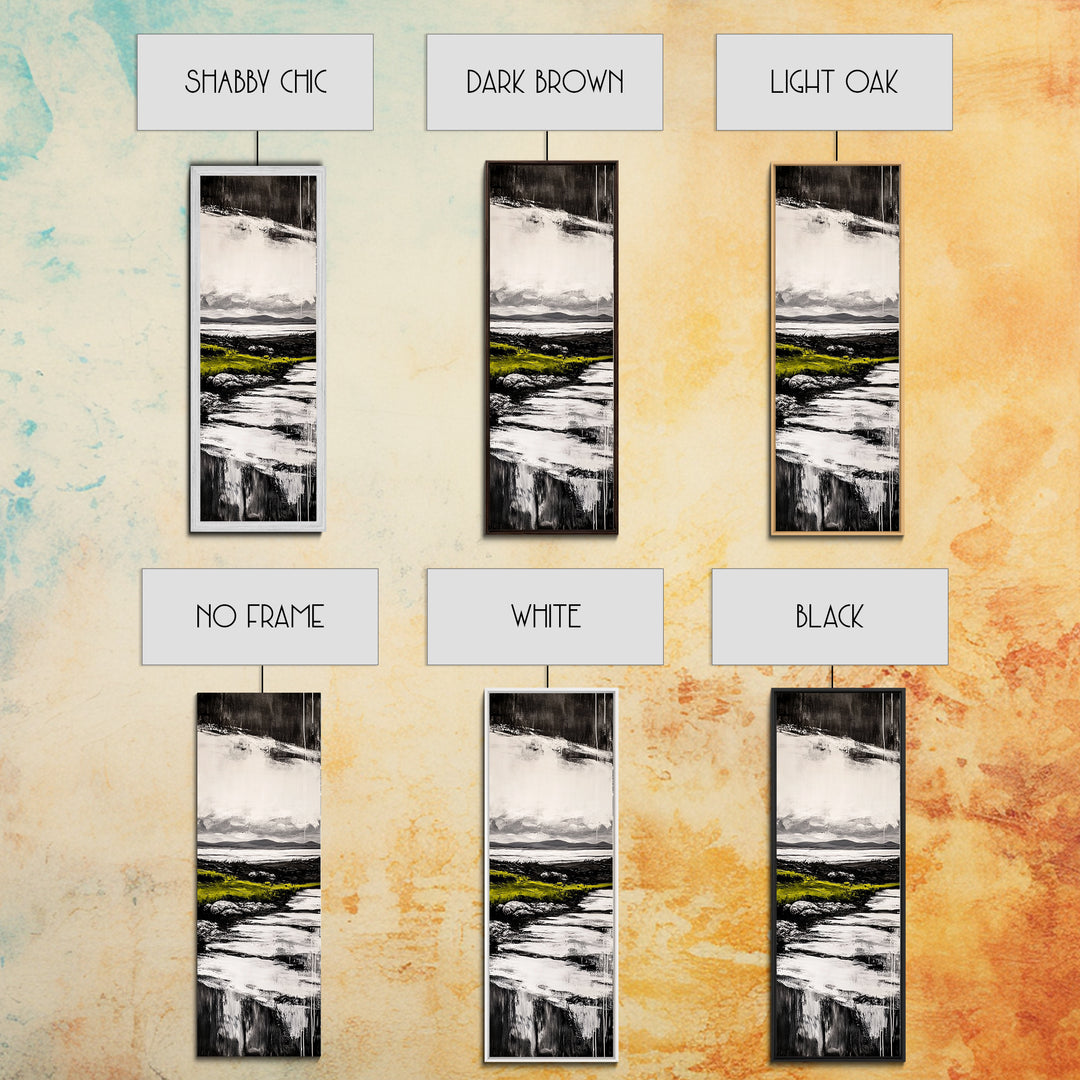 Black and White, Minimalist Landscape, Ocean View, Canvas Print, Modern Wall Art, Neutral Home Decor, Bedroom Artwork, Coastal Painting