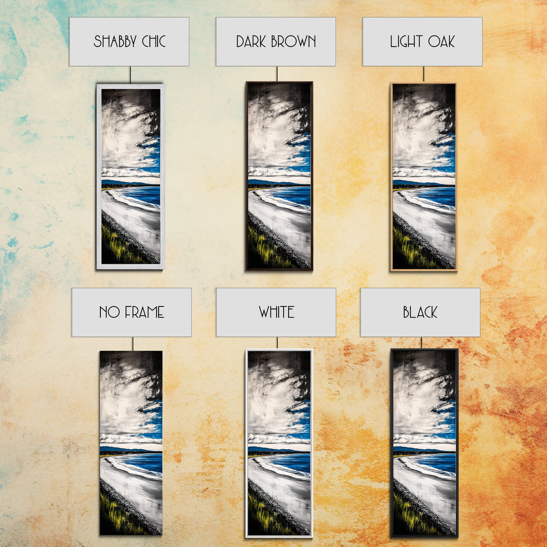 Blue Ocean Wave, Coastal Beach Scene, Nautical Seascape, Modern Abstract Art, Living Room Wall Decor, Canvas Print