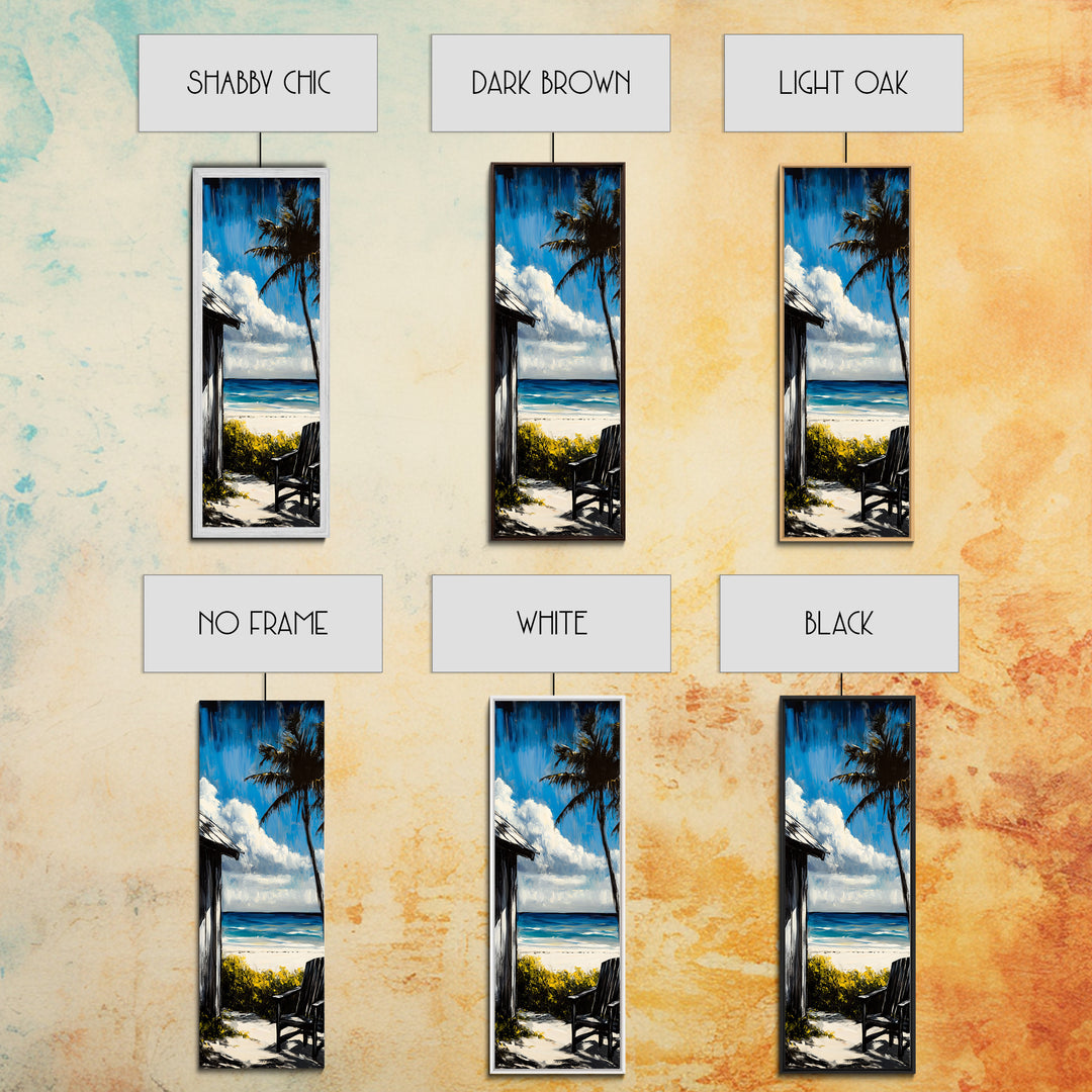 Beach Retreat, Palm Shade, Tranquil Escape, Canvas Print, Coastal Home Decor, Ocean Breeze, Relaxing Seaside, Living Room Wall Art