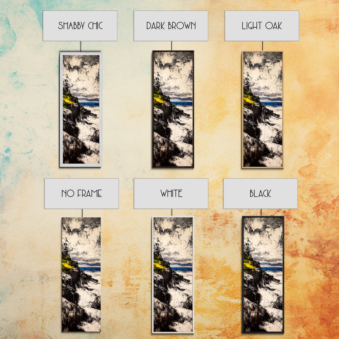 Coastal Cliff, Ocean Waves, Moody Seascape, Nautical Wall Art, Canvas Print, Beach House Decor, Modern Landscape, Living Room Art