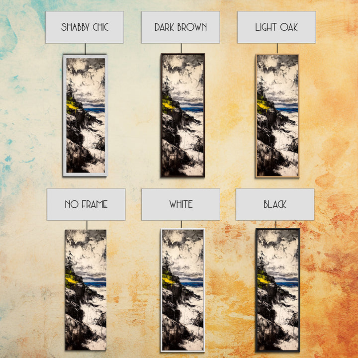 Coastal Cliff, Ocean Waves, Moody Seascape, Nautical Wall Art, Canvas Print, Beach House Decor, Modern Landscape, Living Room Art