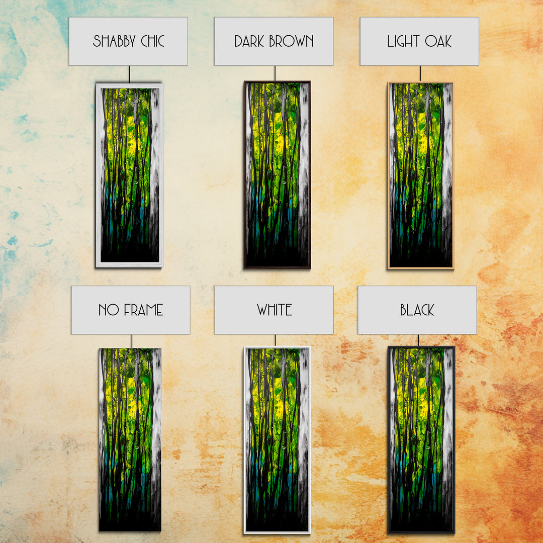 Abstract Forest, Green Nature, Textured Painting, Boho Wall Art, Canvas Print, Modern Home Decor, Living Room Art, Earthy Tones