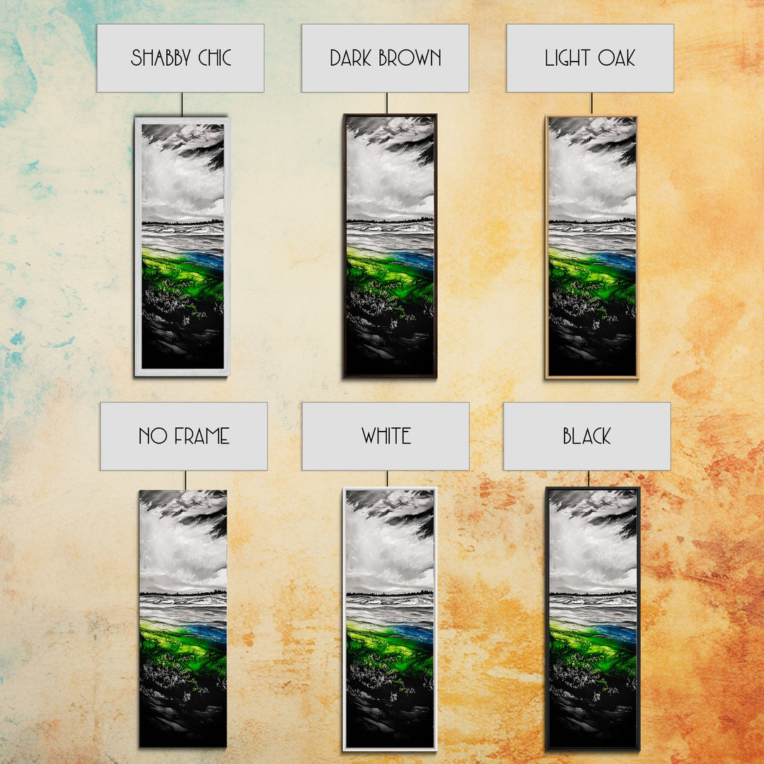 Abstract Landscape Wall Art, Green and Blue Coastal Decor, Nature Inspired Art, Modern Home Decor, Office Wall Art,