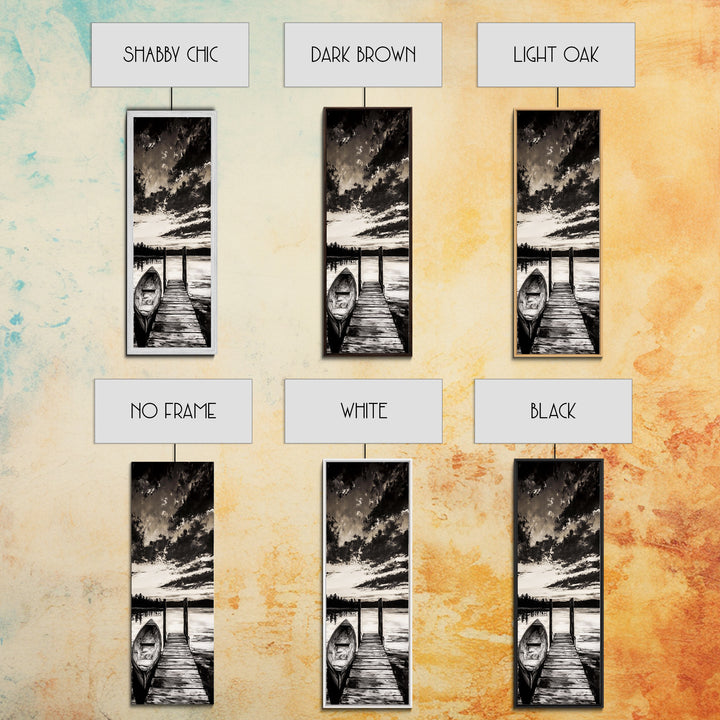 Black and White Seascape, Ocean Wave Painting, Minimalist Coastal Wall Decor, Beach House Artwork, Living Room Art, Framed Canvas Print