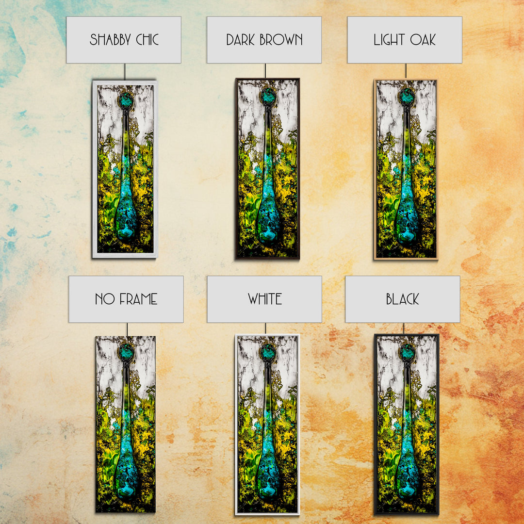 Abstract Glass Art, Fluid Painting Print, Green and Blue Modern Art, Contemporary Wall Decor, Unique Home Accent, Canvas Print