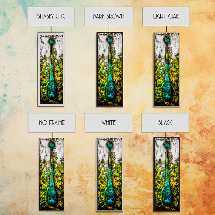 Abstract Glass Art, Fluid Painting Print, Green and Blue Modern Art, Contemporary Wall Decor, Unique Home Accent, Canvas Print