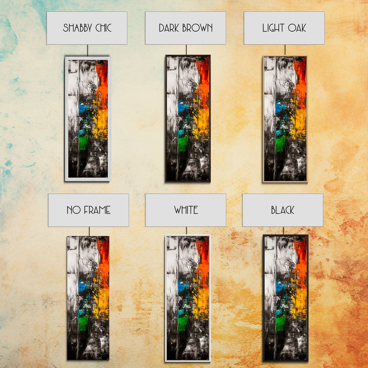 Color Block, Abstract Expressionist Art, Geometric Painting, Bold Textured Canvas, Vibrant Aesthetic, Statement Piece, Framed Canvas Print