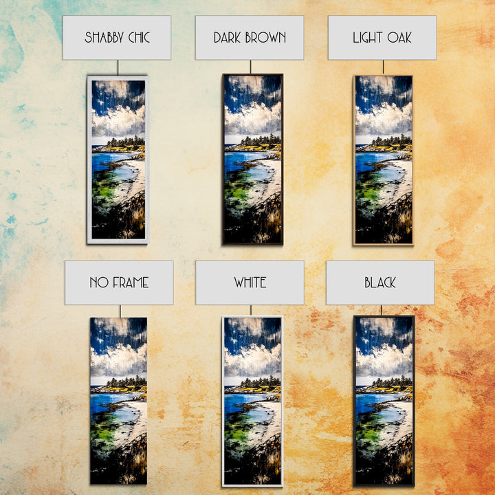 Coastal View, Ocean Serenity, Beach Scene, Tranquil Art, Framed Canvas Print, Living Room Wall Art, Seascape Painting, Nautical Home Decor