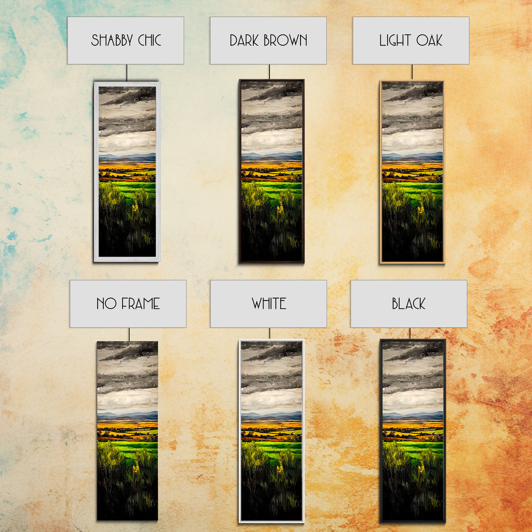 Rolling Fields, Golden Hills, Autumn Landscape, Rustic Home Decor, Living Room Art, Framed Canvas Print, Nature Wall Art