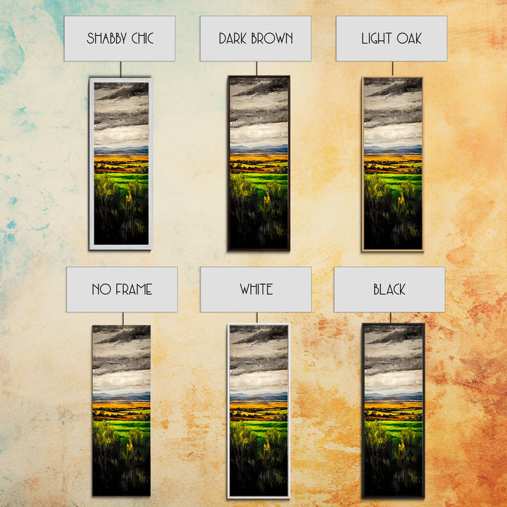 Rolling Fields, Golden Hills, Autumn Landscape, Rustic Home Decor, Living Room Art, Framed Canvas Print, Nature Wall Art