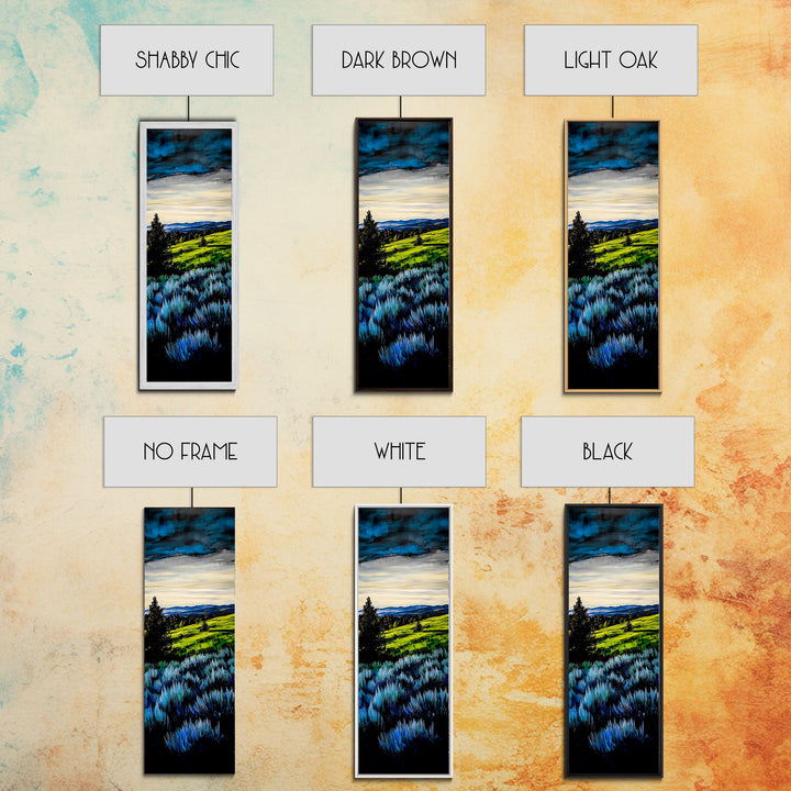 Rolling Hills, Blue and Green Landscape Art, Farmhouse Wall Decor, Modern Countryside Painting, Living Room or Office Art, Canvas Print