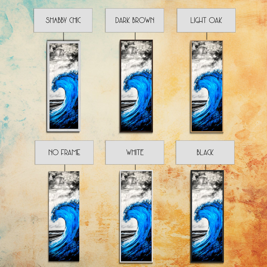 Blue Wave, Powerful Surf, Abstract Water, Canvas Print, Ocean Wall Art, Coastal Minimalist Decor, Modern Beach Home Artwork