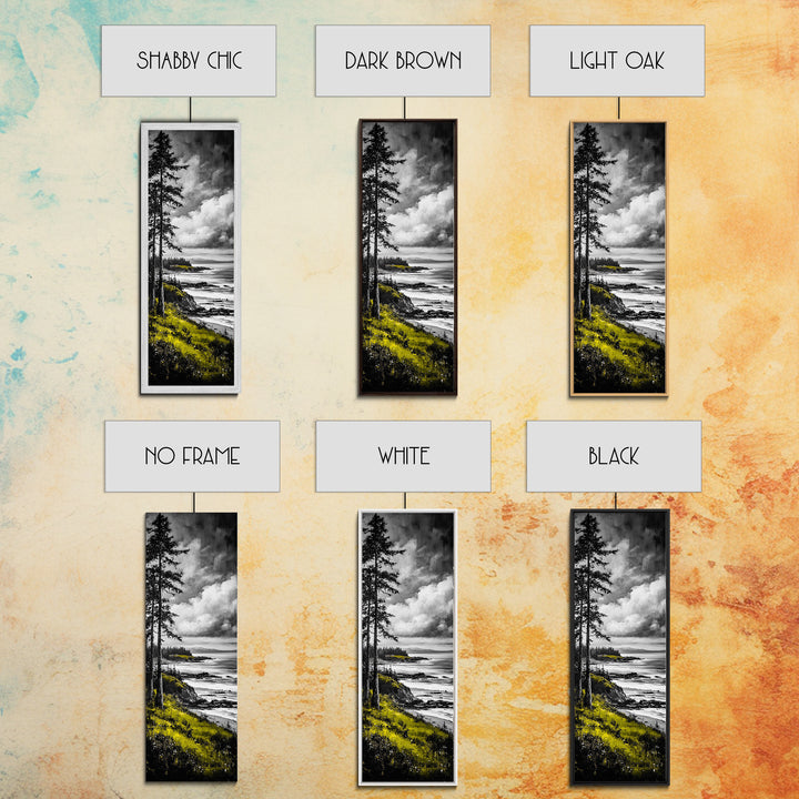 Coastal Cliff, Monochrome Art, Ocean Landscape, Canvas Print, Minimalist Art, Beach House Decor, Black and White Painting, Seaside Art