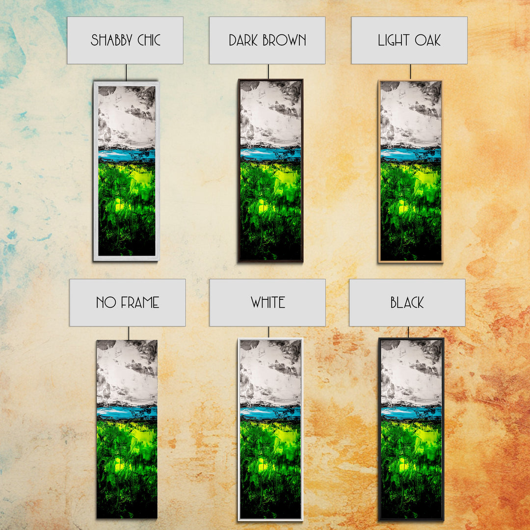 Abstract Greenery, Expressionist Art, Nature Inspired, Framed Canvas Print, Botanical Art, Contemporary Home Decor, Living Room Artwork