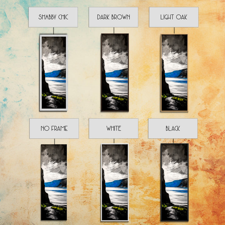 Coastal Cliffs, Ocean Landscape, Abstract Seascape, Modern Art, Canvas Print, Living Room Wall Art, Blue Gray Art, Minimalist Decor