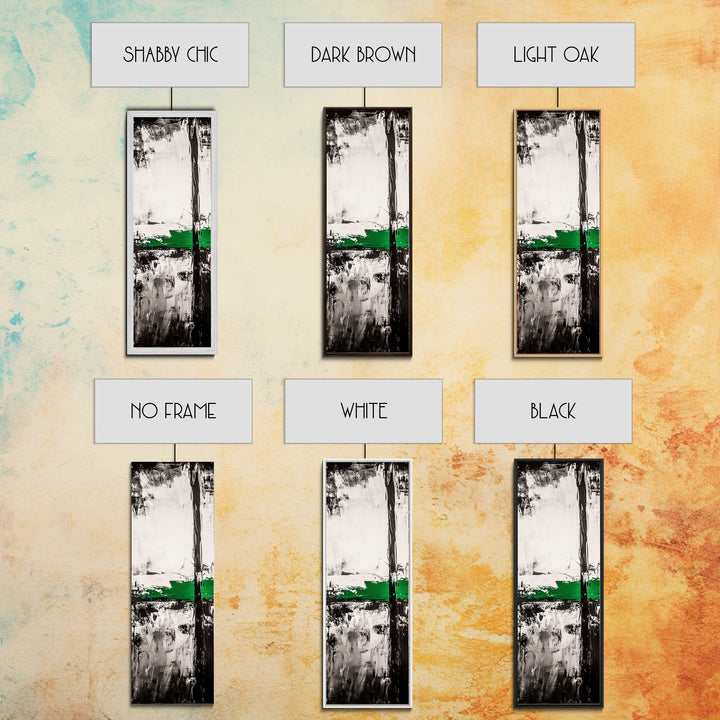 Abstract Lines, Modern Minimalist, Monochrome Art, Canvas Print, Geometric Wall Art, Black White Green, Contemporary Home Decor