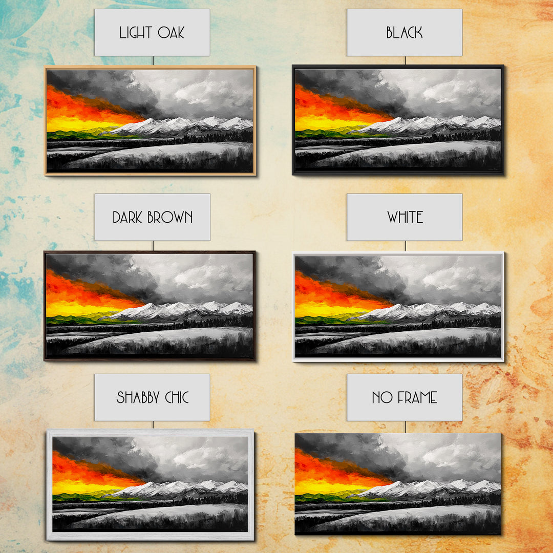 Sunset Over Mountains, Dramatic Sky, Nature Art, Colorful Landscape, Bold Wall Decor, Statement Piece, Living Room, Canvas Print