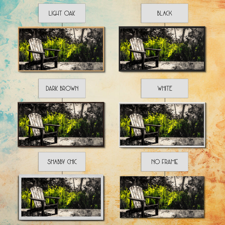 Adirondack Chair, Rustic Decor, Outdoor Art, Nature Print, Cabin Wall Art, Country Home Decor, Farmhouse Wall Art, Framed Canvas Print