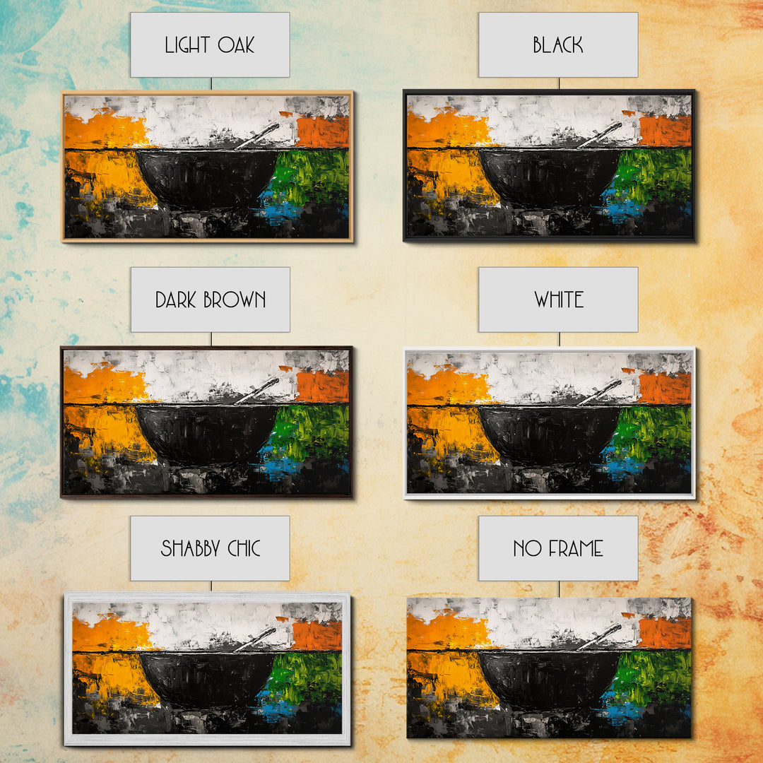 Abstract Bowl, Minimalist Kitchen Art, Modern Wall Decor, Framed Canvas Print, Contemporary Abstract Art, Dining Room Wall Art