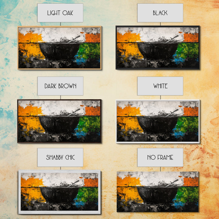 Abstract Bowl, Minimalist Kitchen Art, Modern Wall Decor, Framed Canvas Print, Contemporary Abstract Art, Dining Room Wall Art